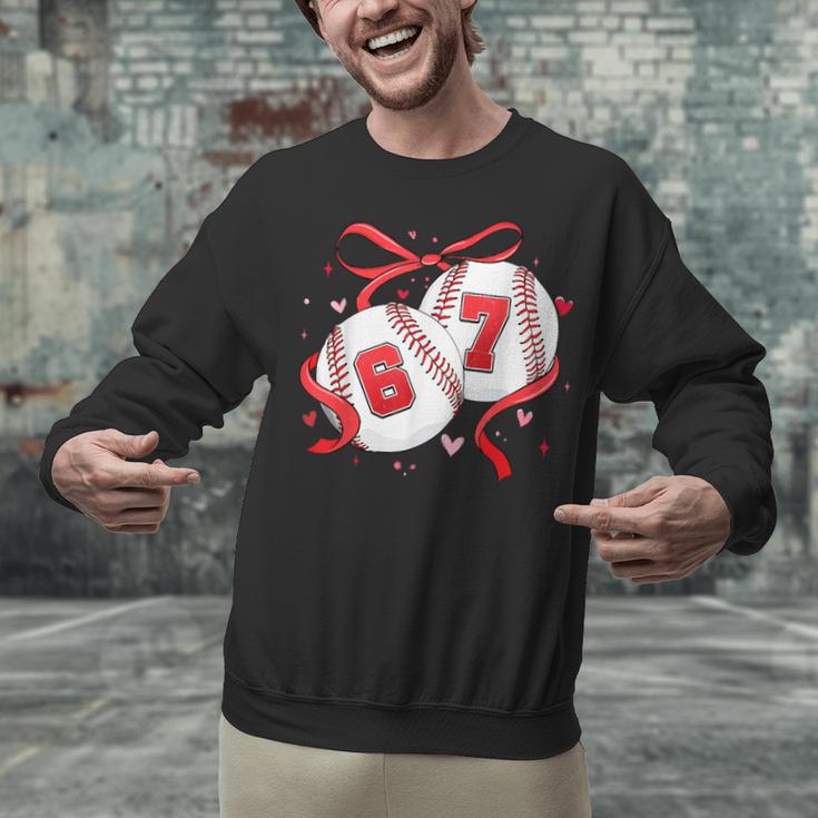 Baseball 67 Six Seven Gen Alpha Meme Valentine's Day Unisex Sweatshirt Baseball 67 Six Seven Gen Alpha Meme Valentine's Day Unisex Sweatshirt
