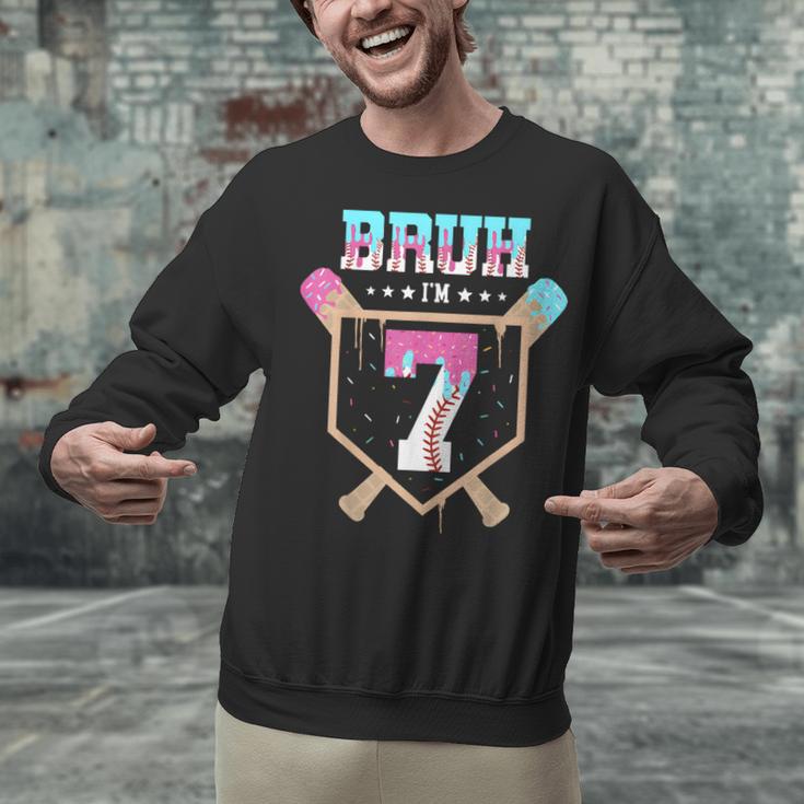 Baseball 7 Year Old Ice Cream Drip 7th Birthday Boys Player Unisex Sweatshirt Baseball 7 Year Old Ice Cream Drip 7th Birthday Boys Player Unisex Sweatshirt