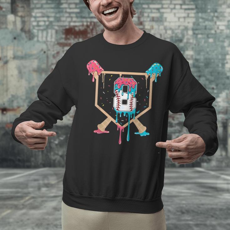 Baseball 8 Year Old Ice Cream Drip 8th Birthday Boys Player Unisex Sweatshirt Baseball 8 Year Old Ice Cream Drip 8th Birthday Boys Player Unisex Sweatshirt