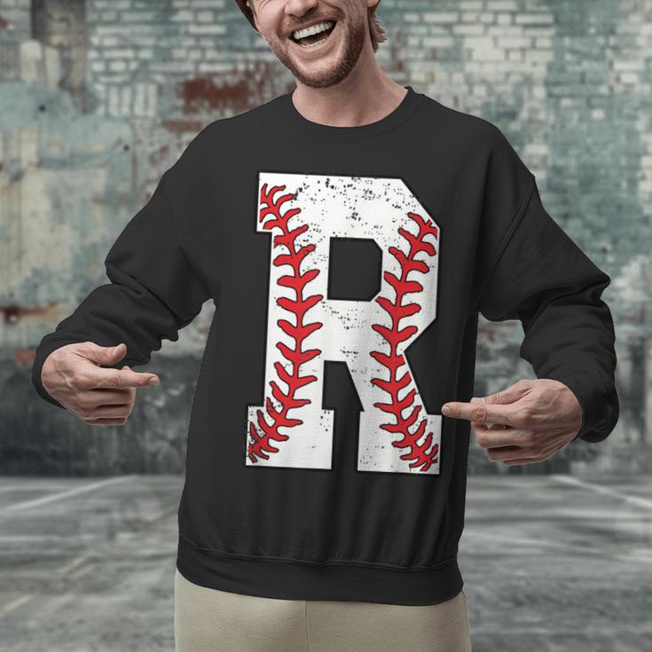 Baseball Alphabet Monogram Initial Letter R Unisex Sweatshirt Baseball Alphabet Monogram Initial Letter R Unisex Sweatshirt