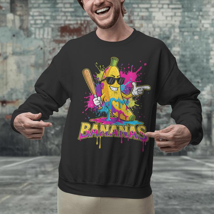 Baseball Banana Splatter Sports Kids Teens Unisex Sweatshirt