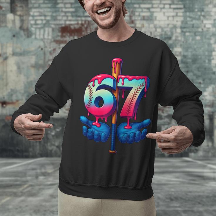 Baseball Bat Hands Drip 67 Six Seven Gen Alpha Slang Meme Unisex Sweatshirt Baseball Bat Hands Drip 67 Six Seven Gen Alpha Slang Meme Unisex Sweatshirt