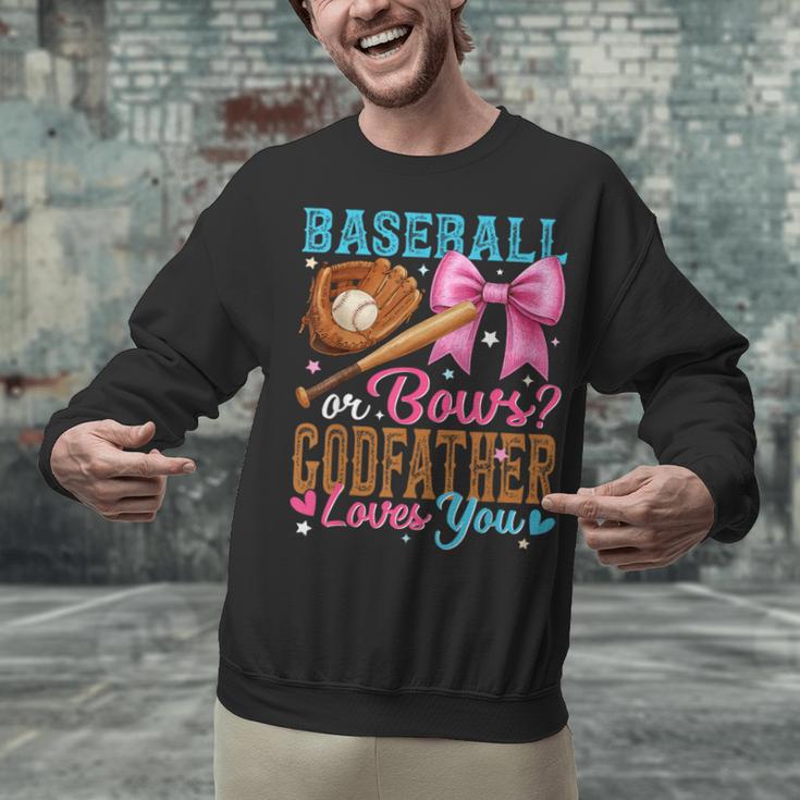 Baseball Or Bows Godfather Loves You Gender Reveal Unisex Sweatshirt
