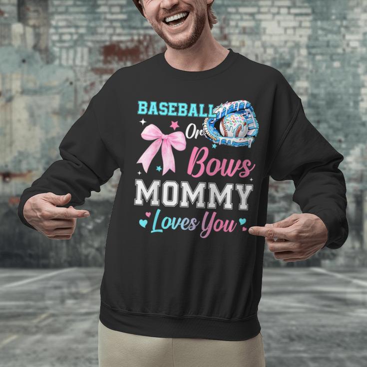 Baseball Or Bows Your Mommy Loves You Gender Reveal Matching Unisex Sweatshirt