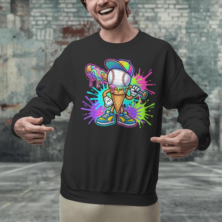Baseball Boys Clothes For Boys Ice Cream Drip Baseball Stuff Unisex Sweatshirt