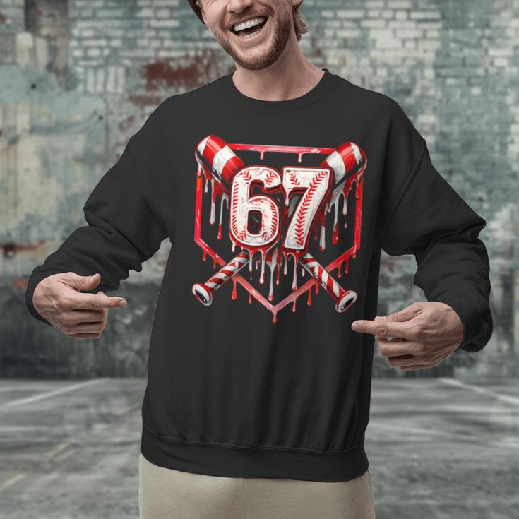 Baseball Candy Cane Drip 6 7 Six Seven Meme Christmas Boys Unisex Sweatshirt Baseball Candy Cane Drip 6 7 Six Seven Meme Christmas Boys Unisex Sweatshirt