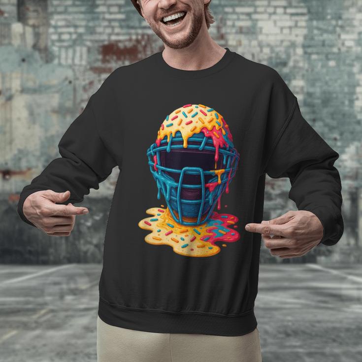 Baseball Catcher Mask Ice Cream Dripping Baseball Fan Boys Unisex Sweatshirt