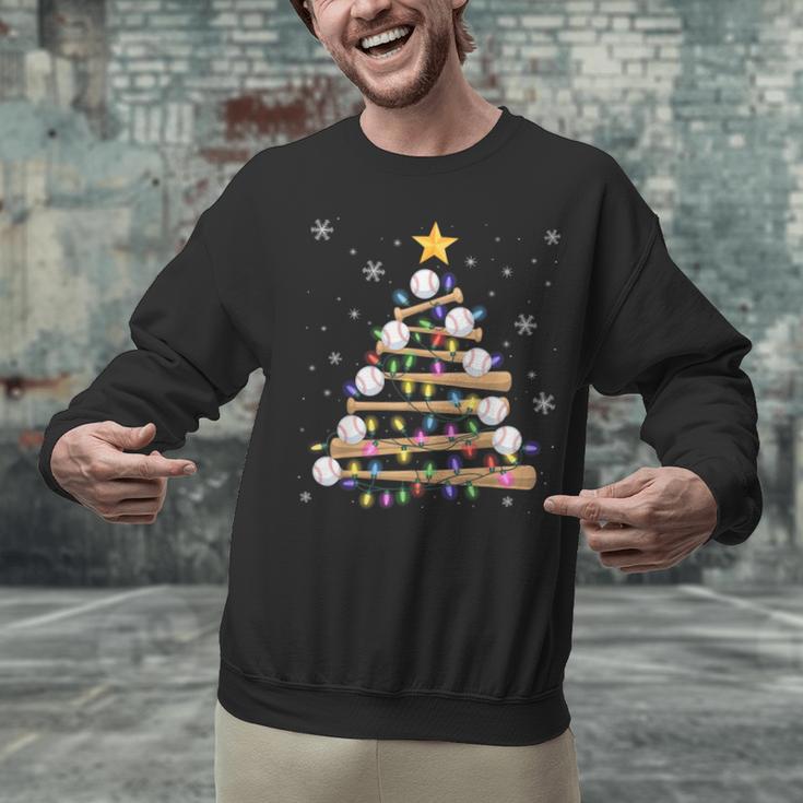 Baseball Christmas Tree Light Xmas Baseball Boys Kids Unisex Sweatshirt