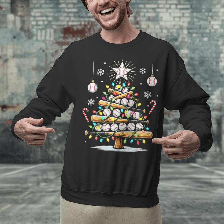Baseball Christmas Tree Lights Unisex Sweatshirt