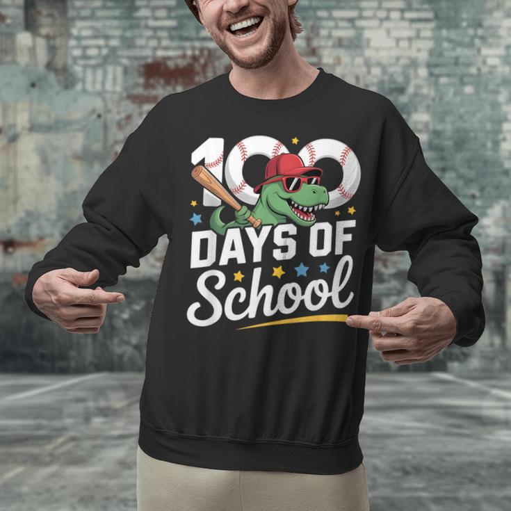 Baseball Dinosaur 100 Days Of School Kids Theme Unisex Sweatshirt