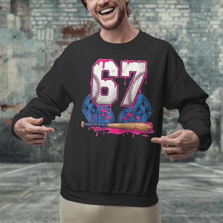 Baseball Drip 67 Meme Six Seven 6-7 Gen Alpha Slang Unisex Sweatshirt