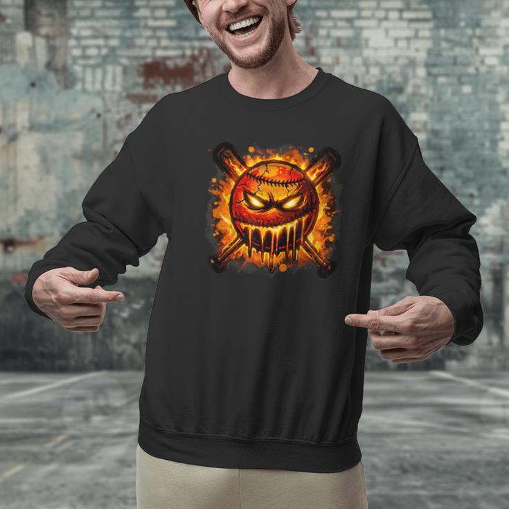 Baseball Drip Angry Lava Slime Ball Graphic Unisex Sweatshirt
