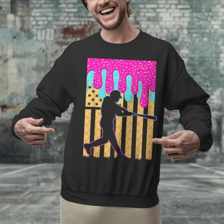 Baseball Drip Bat Boys Ice Cream American Flag 4th Of July Unisex Sweatshirt Baseball Drip Bat Boys Ice Cream American Flag 4th Of July Unisex Sweatshirt