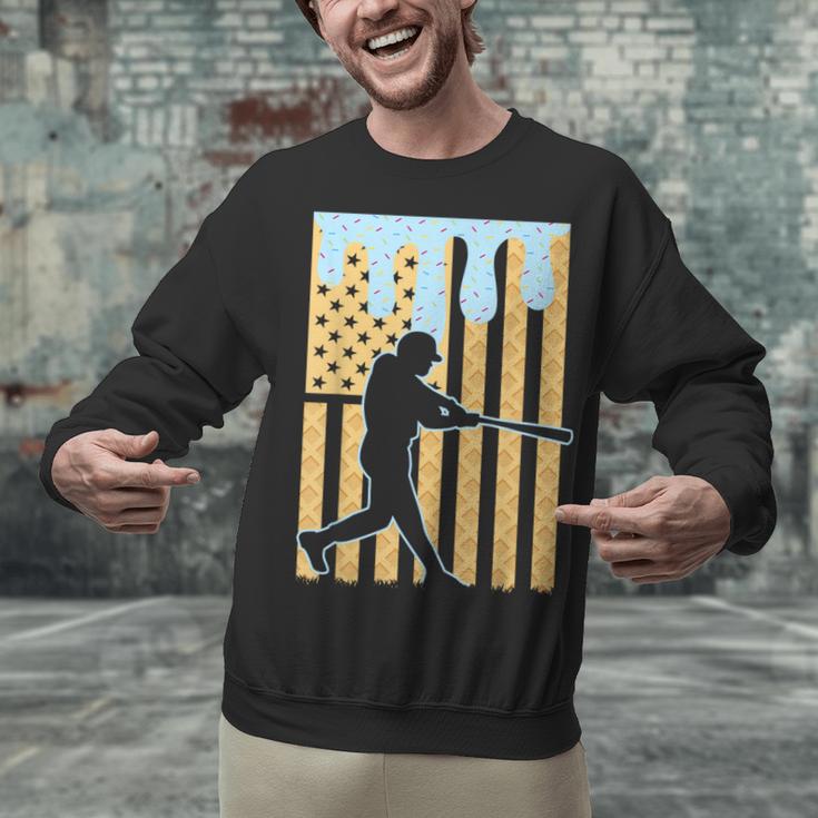 Baseball Drip Boys Dripping Ice Cream Baseball American Flag Unisex Sweatshirt Baseball Drip Boys Dripping Ice Cream Baseball American Flag Unisex Sweatshirt