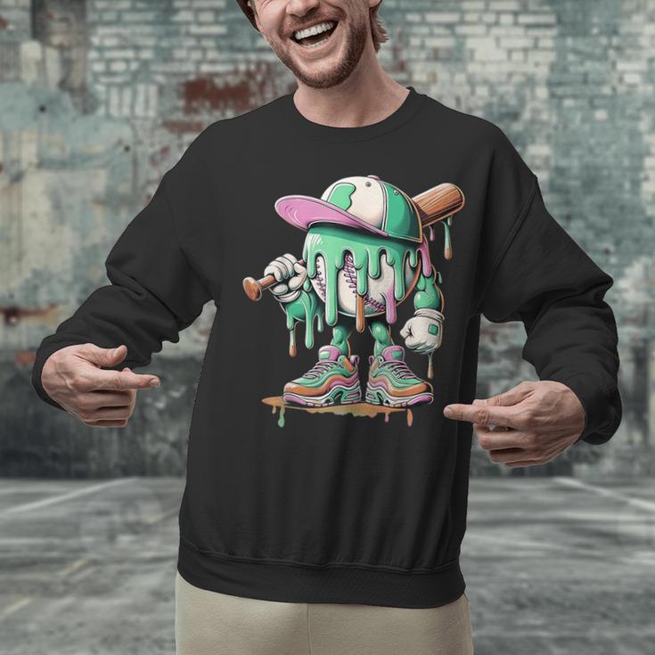 Baseball Drip For Boys Ice Cream Drip Baseball Unisex Sweatshirt