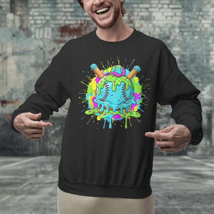 Baseball Drip For Boys Ice Cream Drip Youth Boys Baseball Unisex Sweatshirt