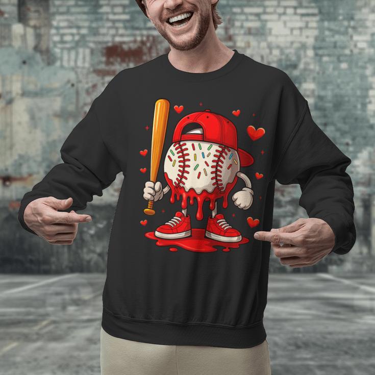 Baseball Drip Ice Cream Apparel Boys Kids Valentines Day Unisex Sweatshirt