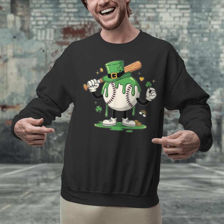 Baseball Drip Ice Cream Boys Kids Shamrock St Patricks Day Unisex Sweatshirt Baseball Drip Ice Cream Boys Kids Shamrock St Patricks Day Unisex Sweatshirt