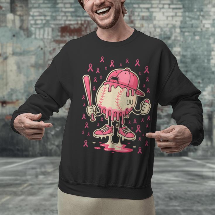 Baseball Drip Ice Cream Breast Cancer Awareness Boys & Girls Unisex Sweatshirt