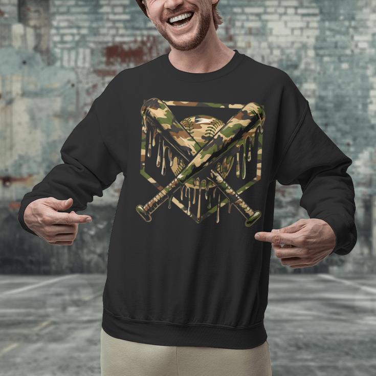 Baseball Drip Ice Cream Camo Home Plate Bats Sports Game Day Unisex Sweatshirt Baseball Drip Ice Cream Camo Home Plate Bats Sports Game Day Unisex Sweatshirt