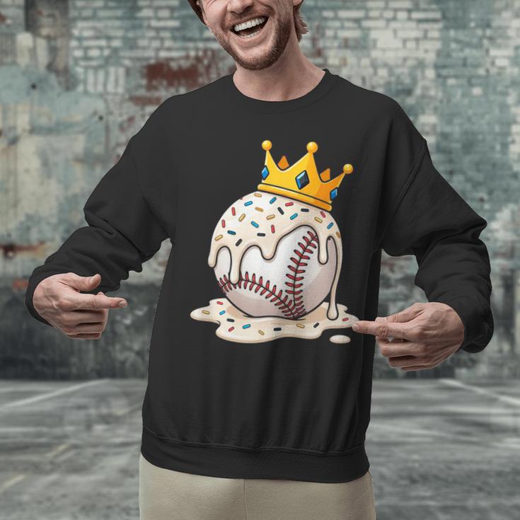 Baseball Drip Ice Cream Crown Melt Graphic Unisex Sweatshirt