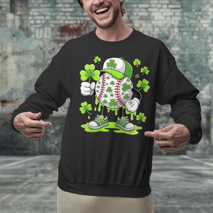 Baseball Drip Ice Cream Shamrock Irish St Patricks Men Unisex Sweatshirt