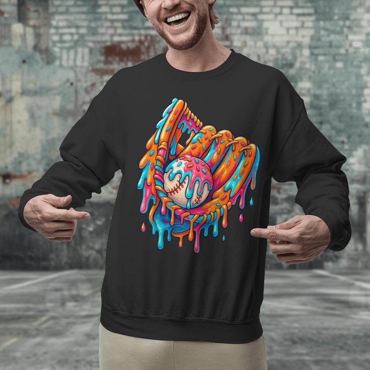 Baseball Drip Ice Cream Sprinkles Baseball Glove For Boys Unisex Sweatshirt Baseball Drip Ice Cream Sprinkles Baseball Glove For Boys Unisex Sweatshirt