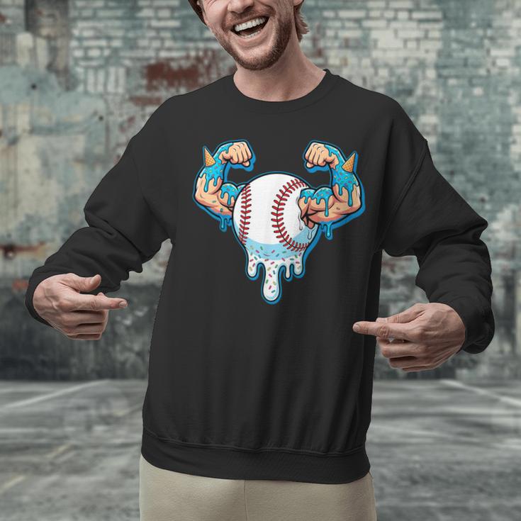 Baseball Drip Ice Cream Strong Character Unisex Sweatshirt Baseball Drip Ice Cream Strong Character Unisex Sweatshirt