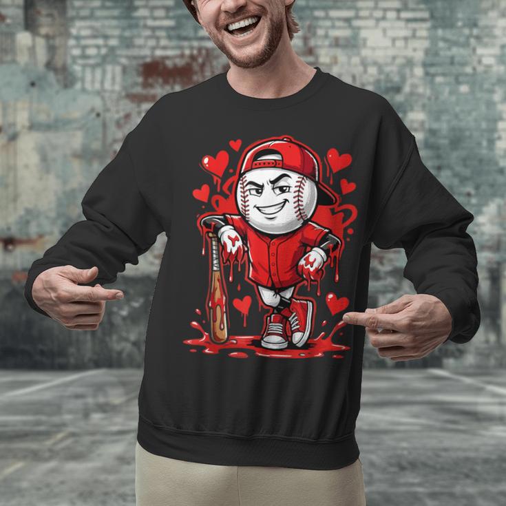 Baseball Drip Icecream Heart Red Valentine Day Boys Kids Unisex Sweatshirt Baseball Drip Icecream Heart Red Valentine Day Boys Kids Unisex Sweatshirt