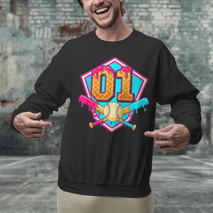 Baseball Drip Jersey Number 1 For Players & 1th Birthday Unisex Sweatshirt
