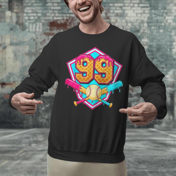 Baseball Drip Jersey Number 99 For Players & 99th Birthday Unisex Sweatshirt
