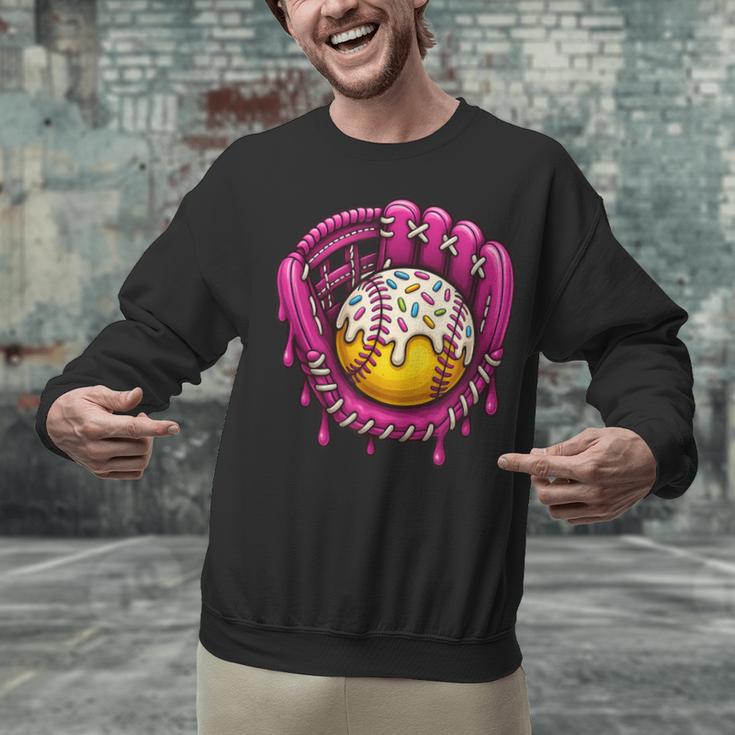 Baseball Drip Pink Glove Respect The Drip Youth Boys Girls Unisex Sweatshirt