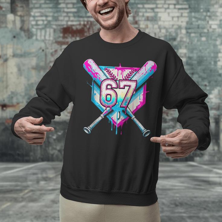 Baseball Dripping 67 Home Plate Six Seven Boy Kids Sports Unisex Sweatshirt Baseball Dripping 67 Home Plate Six Seven Boy Kids Sports Unisex Sweatshirt