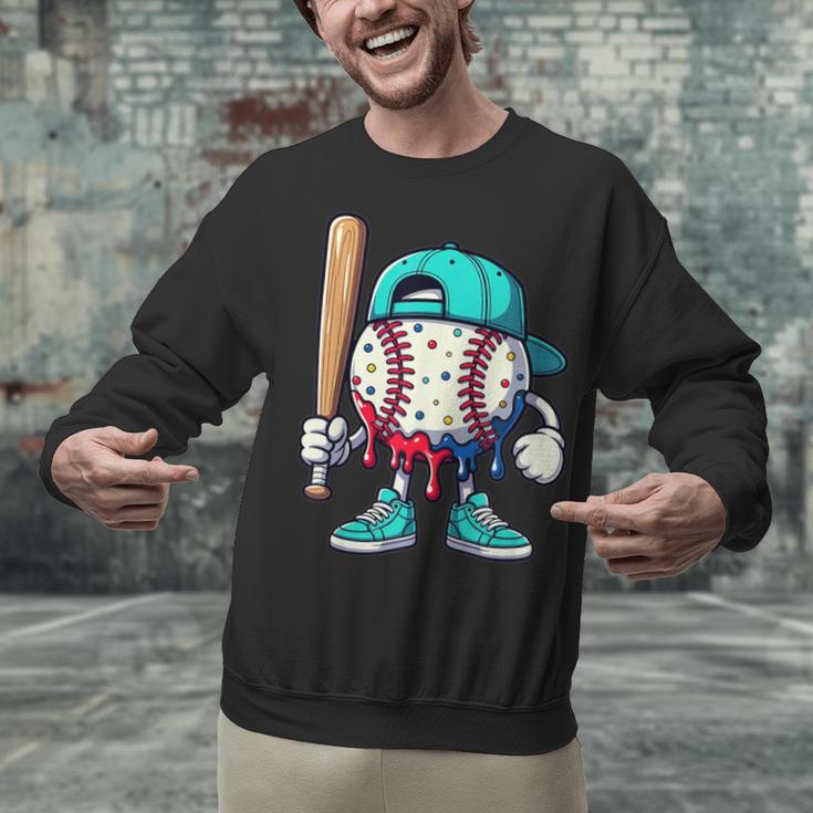 Baseball Drippy Style Apparel For Boys Youth Drip Baseball Unisex Sweatshirt Baseball Drippy Style Apparel For Boys Youth Drip Baseball Unisex Sweatshirt