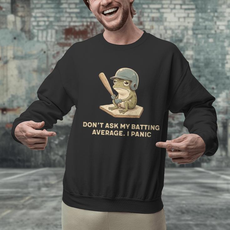 Baseball Frog Saying Batting Retro Artwork Unisex Sweatshirt Baseball Frog Saying Batting Retro Artwork Unisex Sweatshirt