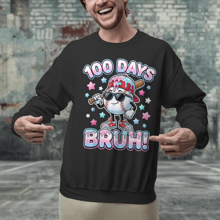 Baseball Ice Cram Drip 100 Days Of School 100th Boys Youth Unisex Sweatshirt