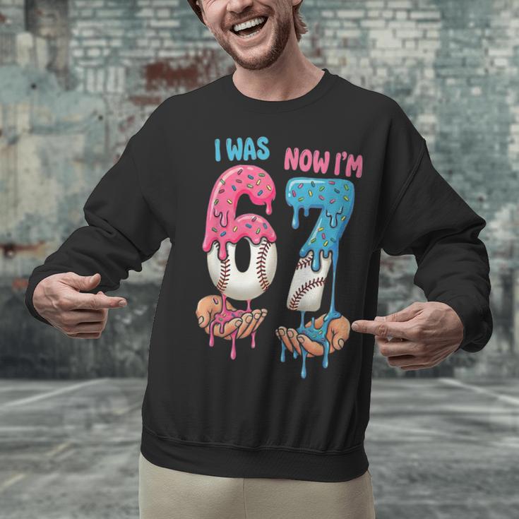 Baseball Ice Cream I Was 6 Now I'm 7 67 Birthday Boy Unisex Sweatshirt Baseball Ice Cream I Was 6 Now I'm 7 67 Birthday Boy Unisex Sweatshirt