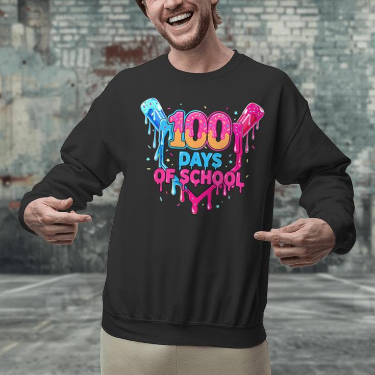 Baseball Ice Cream Drip 100 Days Of School Boys Girls 100th Unisex Sweatshirt Baseball Ice Cream Drip 100 Days Of School Boys Girls 100th Unisex Sweatshirt