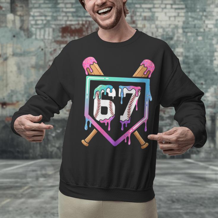 Baseball Ice Cream Drip 67 Player Dabbing Six Seven Boys Unisex Sweatshirt Baseball Ice Cream Drip 67 Player Dabbing Six Seven Boys Unisex Sweatshirt