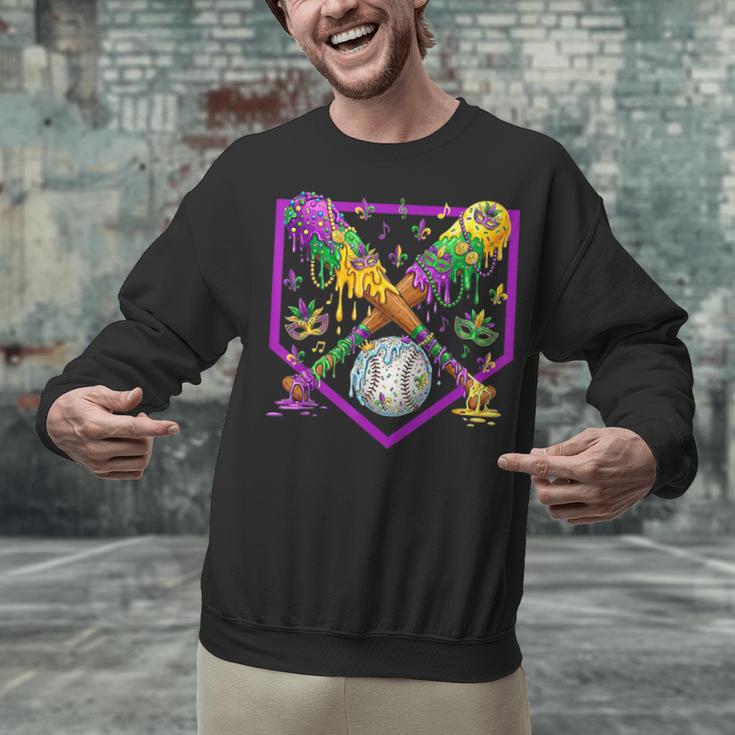 Baseball Ice Cream Drip Boys Mardi Gras Carnival Party Mask Unisex Sweatshirt Baseball Ice Cream Drip Boys Mardi Gras Carnival Party Mask Unisex Sweatshirt