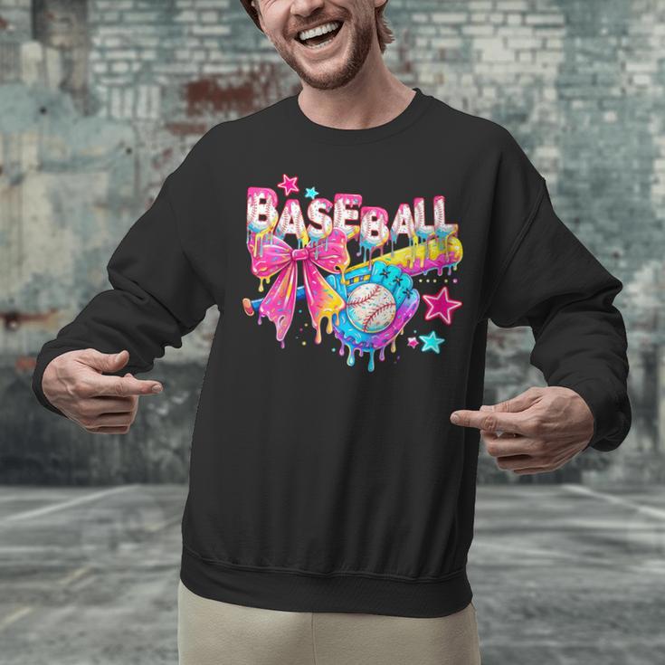 Baseball Ice Cream Drip Coquette Women Girls Mom Mama Unisex Sweatshirt