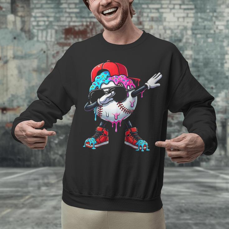 Baseball Ice Cream Drip Dabbing Sports Sprinkles For Boys Unisex Sweatshirt Baseball Ice Cream Drip Dabbing Sports Sprinkles For Boys Unisex Sweatshirt
