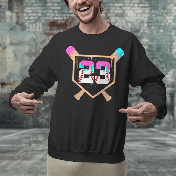 Baseball Ice Cream Drip Number 23 Player 23rd Birthday Unisex Sweatshirt Baseball Ice Cream Drip Number 23 Player 23rd Birthday Unisex Sweatshirt