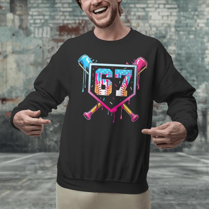 Baseball Ice Cream Drip Number 67 Player 67th Birthday Unisex Sweatshirt Baseball Ice Cream Drip Number 67 Player 67th Birthday Unisex Sweatshirt