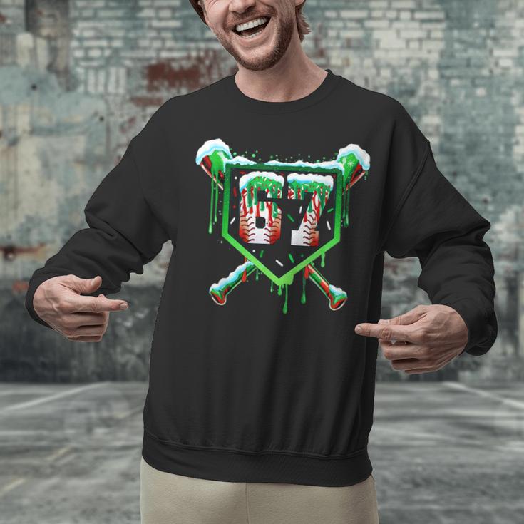 Baseball Ice Cream Drip Number 67 Six Seven Meme Christmas Unisex Sweatshirt