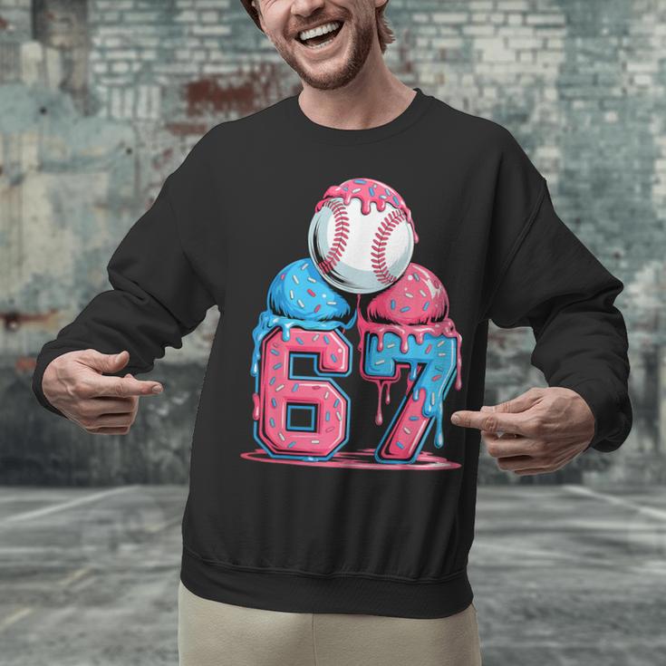 Baseball Ice Cream Drip Six Seven Gen Alpha Meme 67 Unisex Sweatshirt Baseball Ice Cream Drip Six Seven Gen Alpha Meme 67 Unisex Sweatshirt
