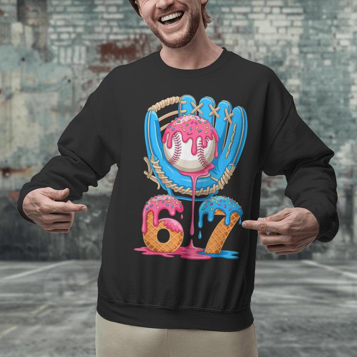 Baseball Ice Cream Drip Six Seven Gen Alpha Slang Meme 67 Unisex Sweatshirt Baseball Ice Cream Drip Six Seven Gen Alpha Slang Meme 67 Unisex Sweatshirt