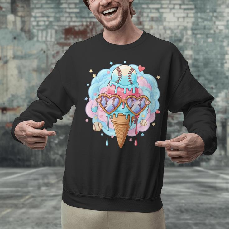 Baseball Ice Cream Heart Sunglasses Youth Boys Valentine Unisex Sweatshirt Baseball Ice Cream Heart Sunglasses Youth Boys Valentine Unisex Sweatshirt