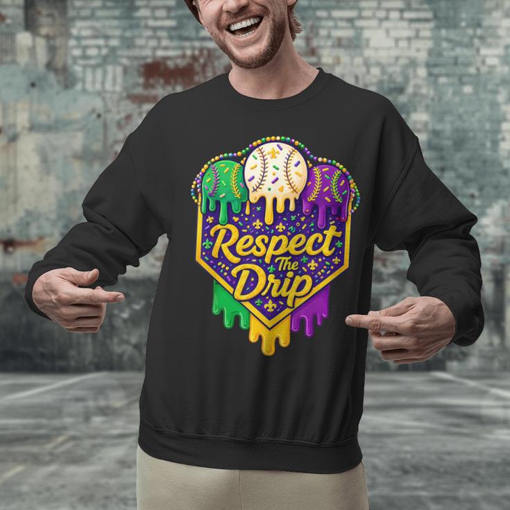 Baseball Ice Cream Respect The Drip Mardi Gras Carnival Boys Unisex Sweatshirt Baseball Ice Cream Respect The Drip Mardi Gras Carnival Boys Unisex Sweatshirt