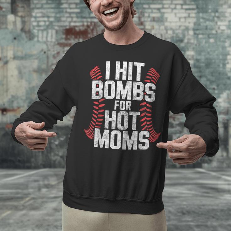 Baseball Joke Tee I Hit Bombs For Hot Moms Player Pitcher Unisex Sweatshirt